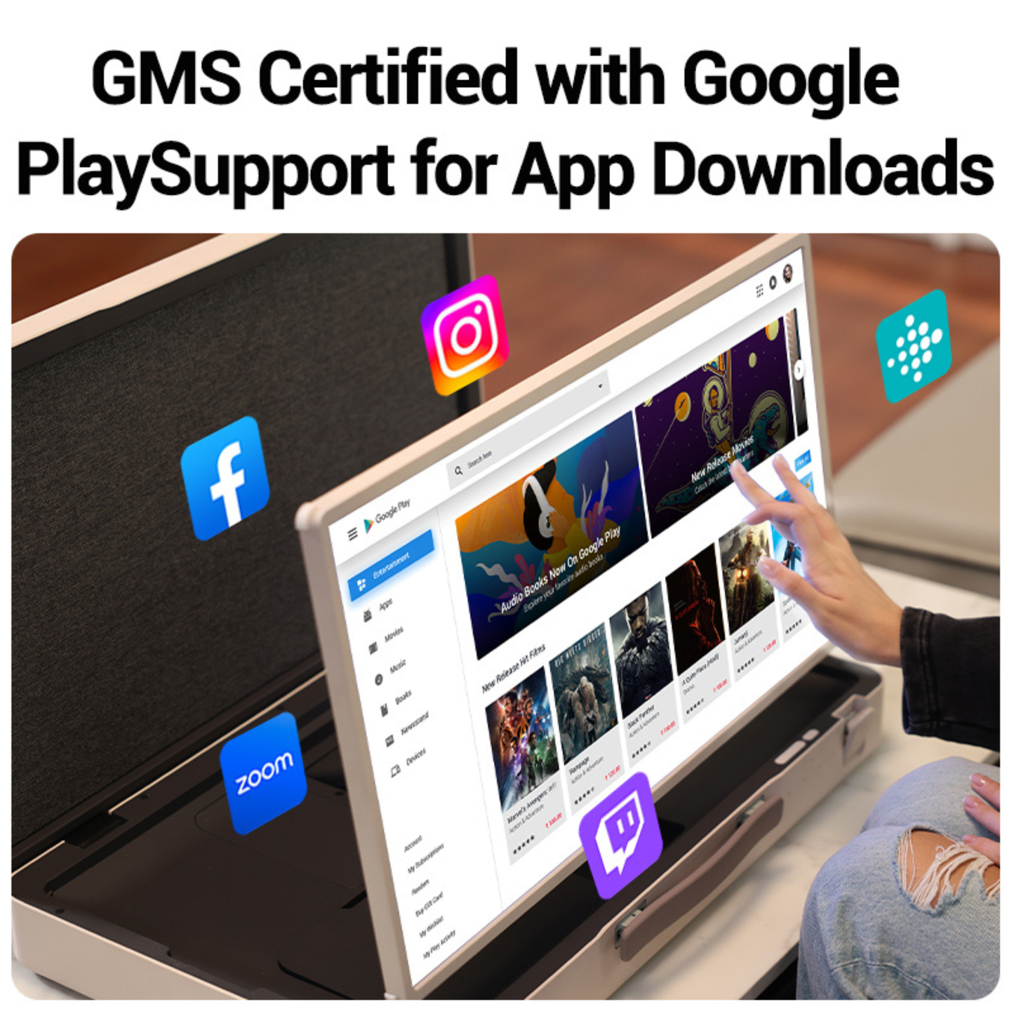 CYCLONE Express Screen 27 - Portable 27" FHD Touch Monitor with Android OS