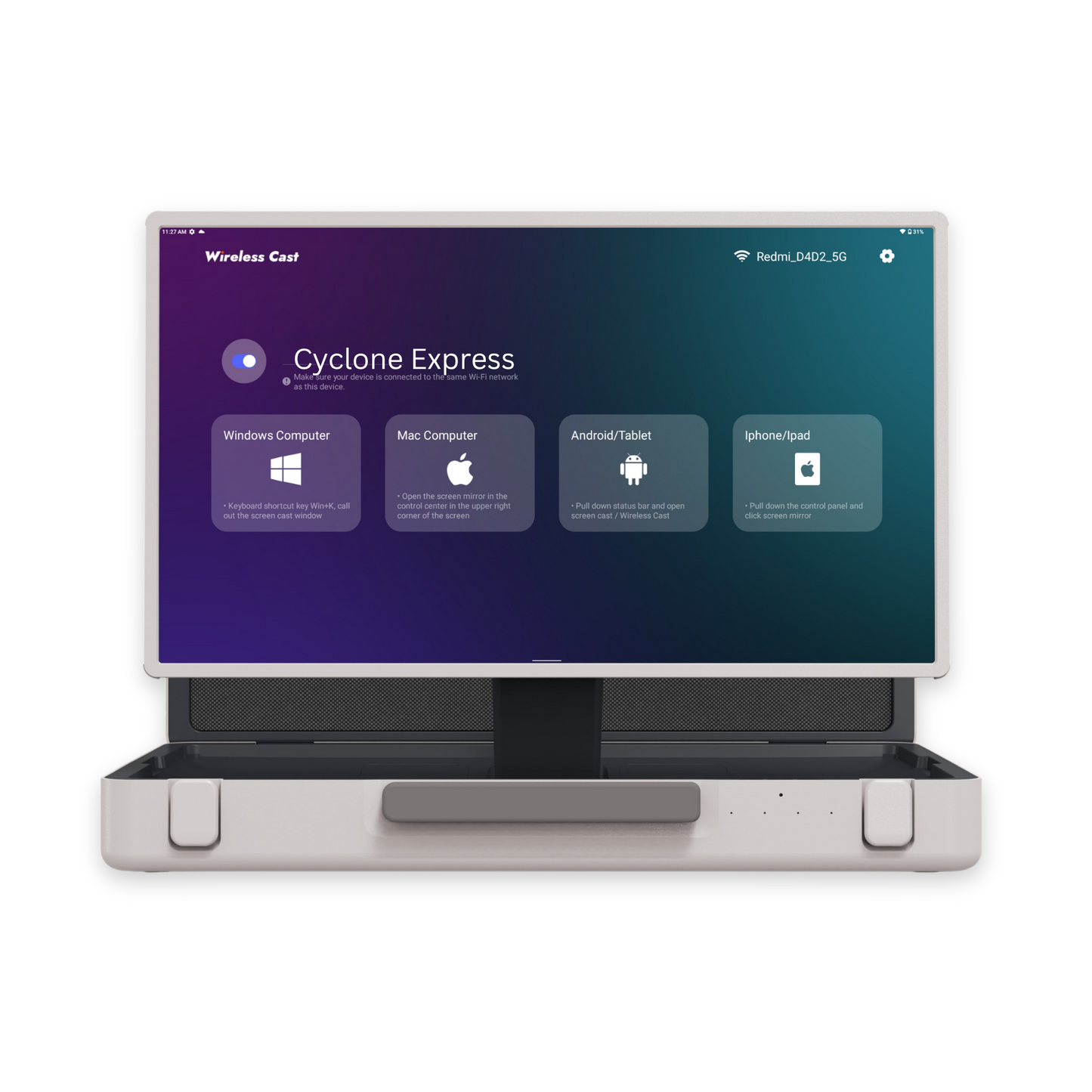 CYCLONE Express - Portable 27" FHD Touch Monitor with Android OS